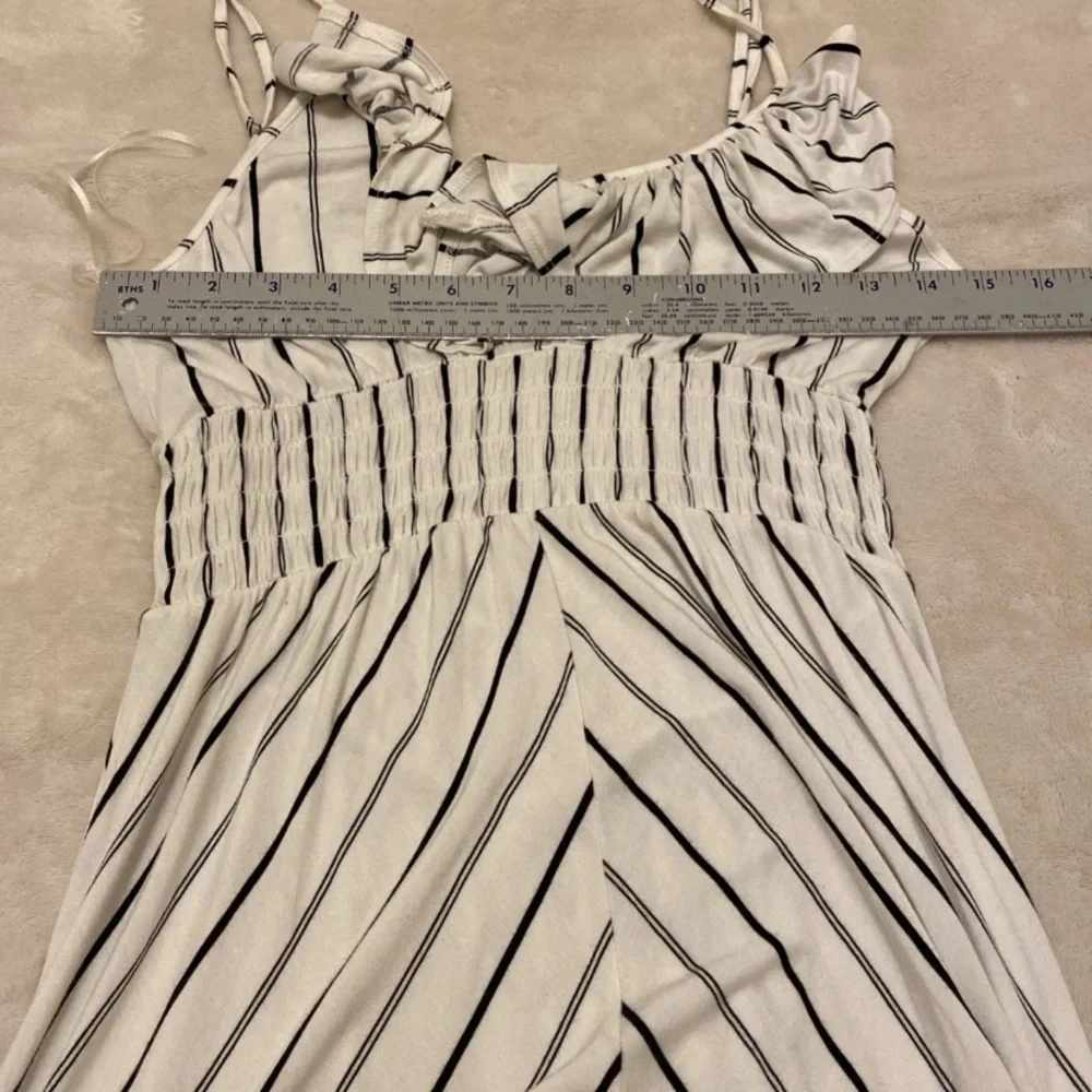 Express Striped High Low Striped Dress with Ruffles